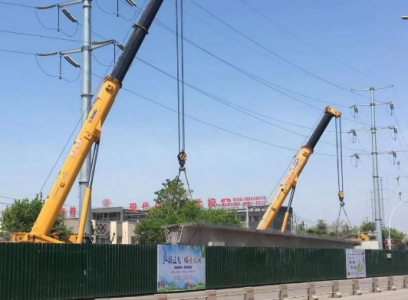 518國道跨豐沛鐵路大橋及接線工程首片箱梁成功架設